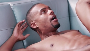 NoirMale: Athletic ebony jock Trent King blowjob cum in HD