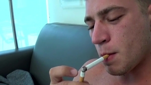 Boys-Smoking.com: Solo trimmed american jock smoking