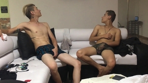 BarebackLatinoz: Dominic stroking on sofa