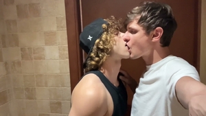 Raw Bathroom Stall Blowjob For Hung Twink